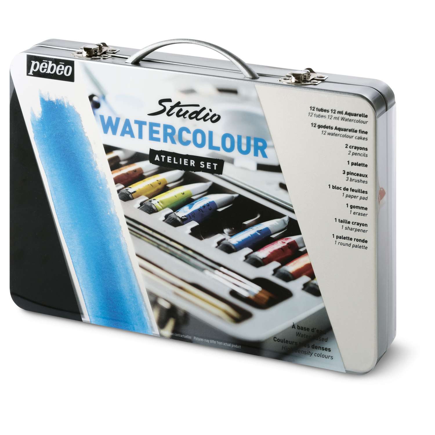 Pebeo Studio Watercolour Paint Set in fashion Metal Tin Case - Paints/Palette/Brushes